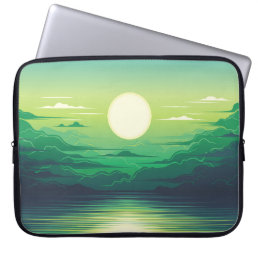 Sunrise in the sea illustration apparel,art,beauti laptop sleeve