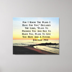 SUNRISE JEREMIAH 29:11 BIBLE VERSE CANVAS PRINT