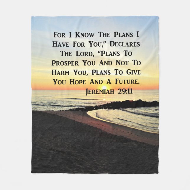 SUNRISE JEREMIAH 29:11 BIBLE VERSE FLEECE BLANKET (Front)