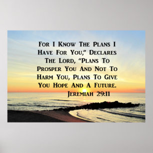 SUNRISE JEREMIAH 29:11 BIBLE VERSE POSTER