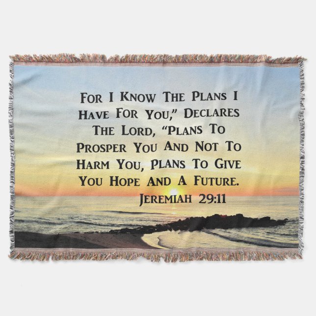 SUNRISE JEREMIAH 29:11 BIBLE VERSE THROW BLANKET (Front)