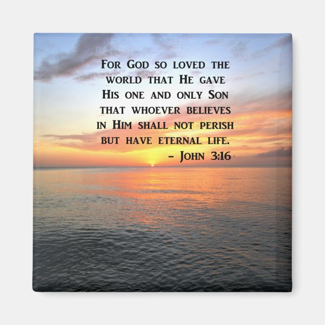 SUNRISE JOHN 3:16 INSPIRING PHOTO MAGNET (Front)