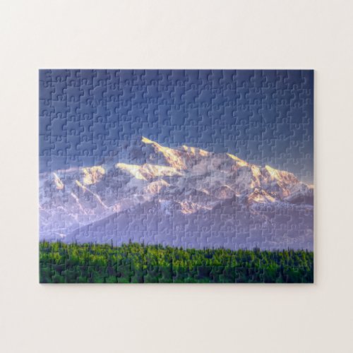 Sunrise Kisses Mt McKinley  Alaska Range Jigsaw Puzzle
