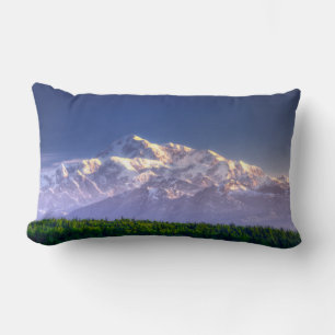 Sunrise Kisses Mt. McKinley Alaska Range Lumbar Pillow