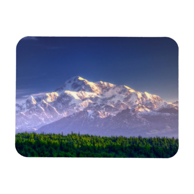 Sunrise Kisses Mt. McKinley | Alaska Range Magnet (Horizontal)