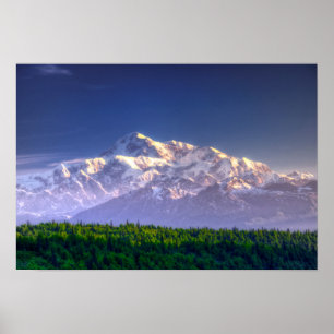 Sunrise Kisses Mt. McKinley Alaska Range Poster