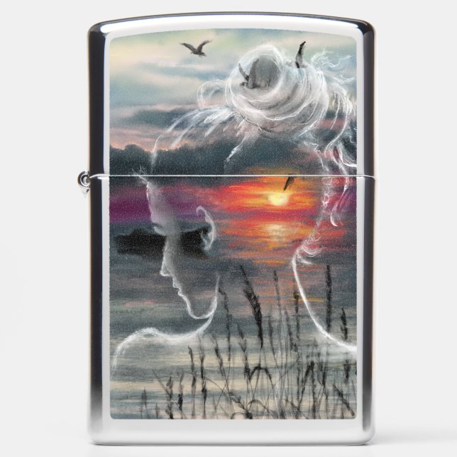 Sunrise Lady Zippo Lighter Nature Woman (Front)