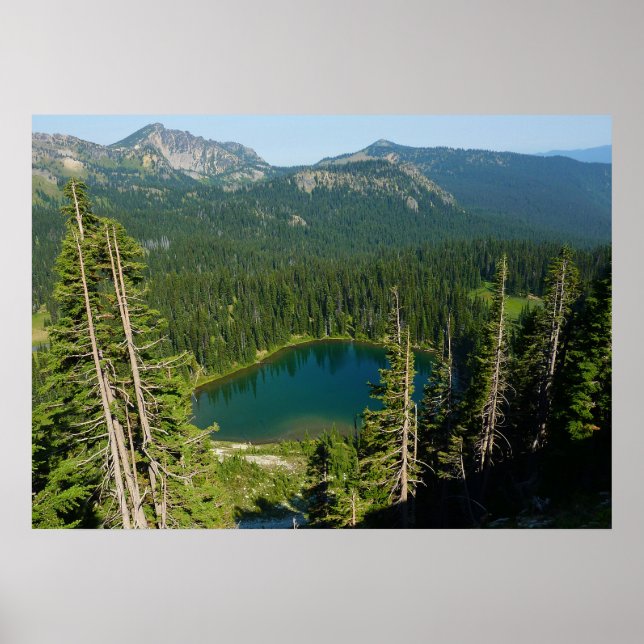 Sunrise Lake from Above at Mount Rainier Park Poster (Front)