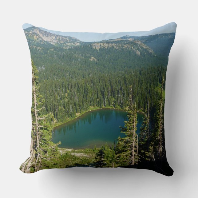 Sunrise Lake from Above at Mount Rainier Park Throw Pillow (Front)