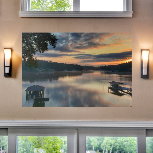 Sunrise Lake View Waterfront Scenic Photographic Acrylic Print