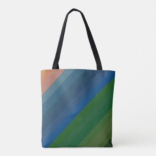 Sunrise Landscape Colors Diagonal Lines  Tote Bag (Back)