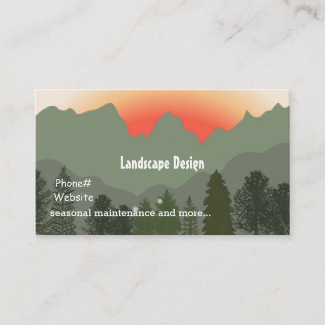 Sunrise Landscape Design Business Card (Front)