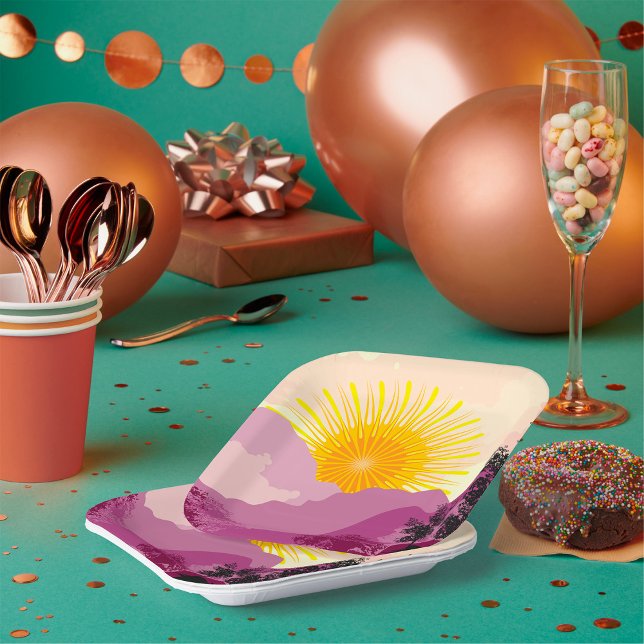 Sunrise Landscape Paper Plates (Creator Uploaded)