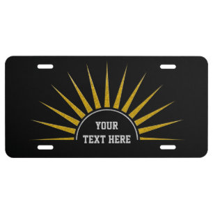SUNRISE logo gold silver + your Backg. & ideas License Plate