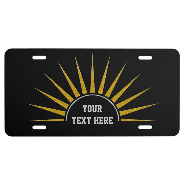 SUNRISE logo gold silver + your Backg. & ideas License Plate (Front)