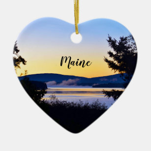Sunrise Maine Heart Ornament