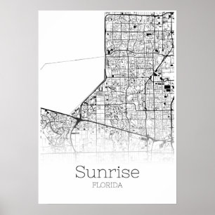 Sunrise Map - Florida - City Map Poster
