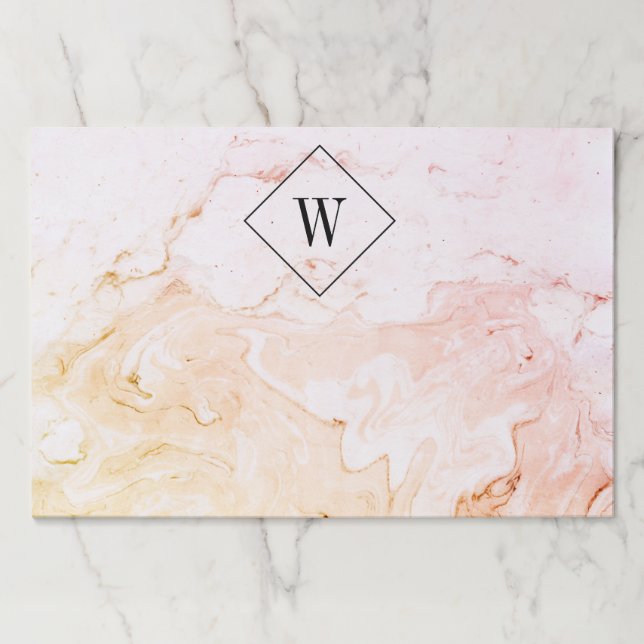 Sunrise Marble Monogram Paper Pad (Front)