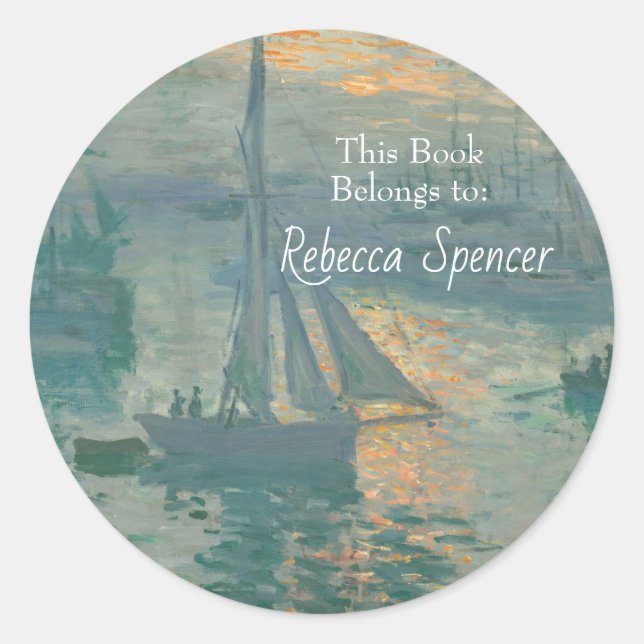 Sunrise (Marine) by Claude Monet Classic Round Sticker (Front)