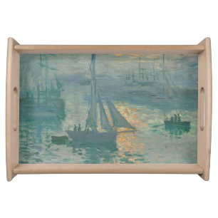 Sunrise (Marine) by Claude Monet Serving Tray