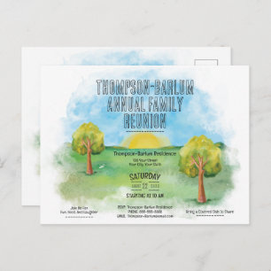 Sunrise Meadows Family Reunion Invitation Postcard