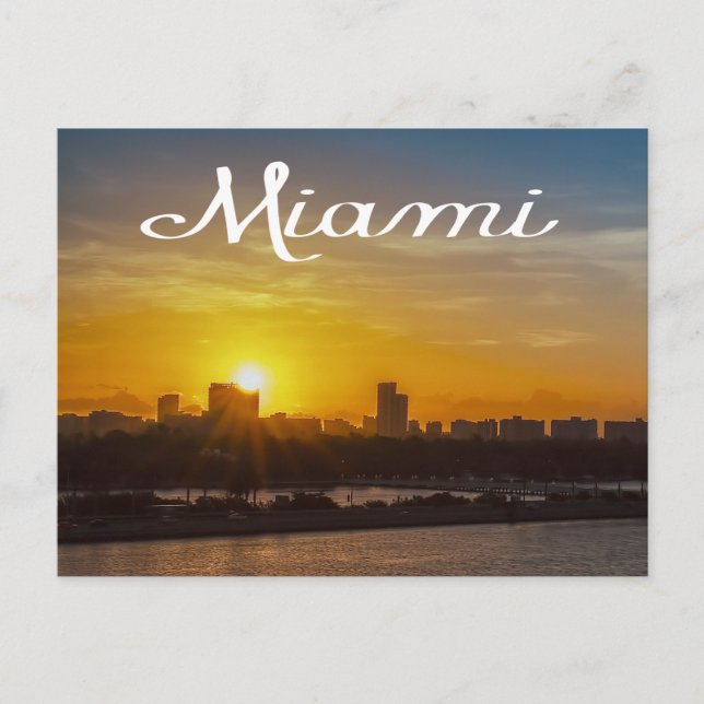 Sunrise Miami Skyline, Florida - USA Postcard (Front)