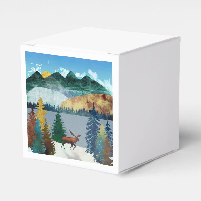 Sunrise Moose Favor Boxes (Front Side)