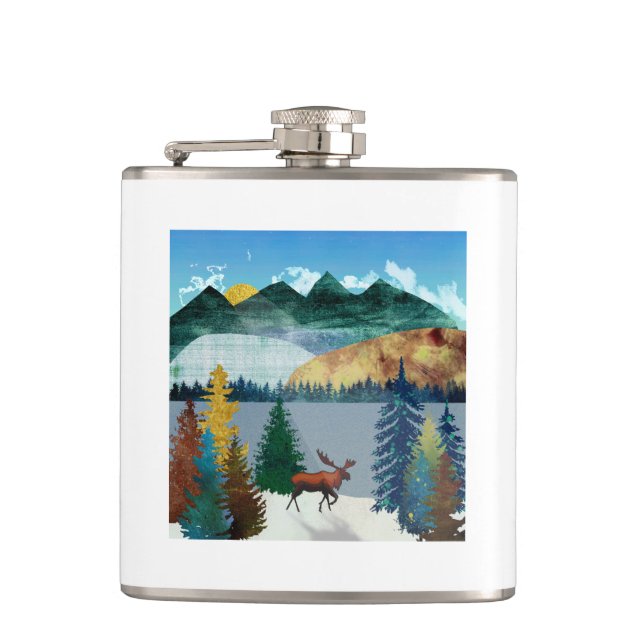Sunrise Moose Flask (Front)