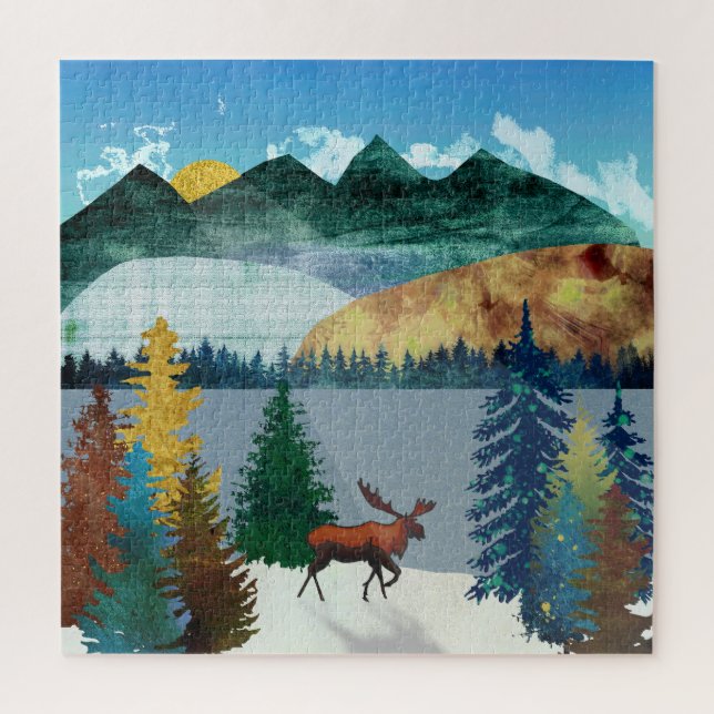 Sunrise Moose Jigsaw Puzzle (Vertical)