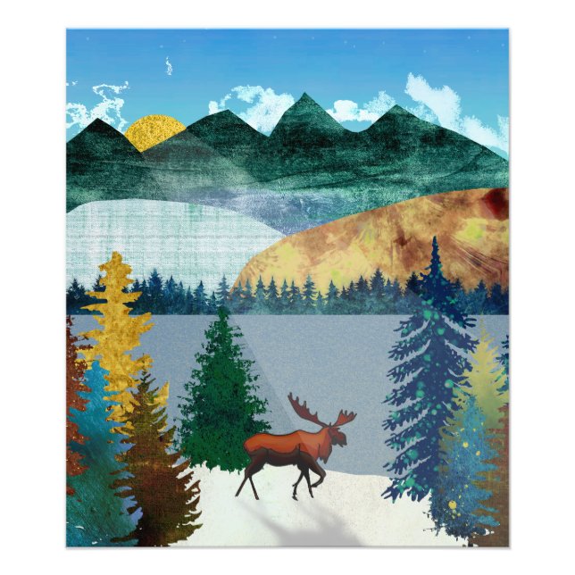 Sunrise Moose Photo Print (Front)