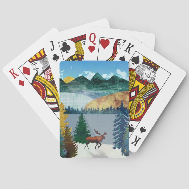 Sunrise Moose Poker Cards (Back)