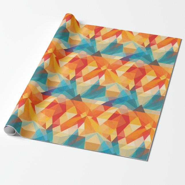 Sunrise Mosaic Geometric: New Beginnings Design Wrapping Paper (Unrolled)