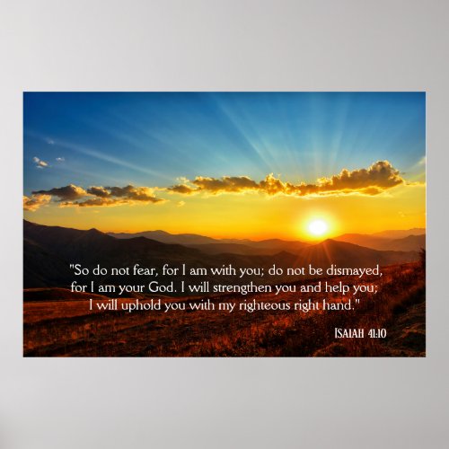 Sunrise Mountain Do Not Fear Isaiah 4110 Poster