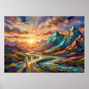 Sunrise Mountain Spirit Journey Art Poster