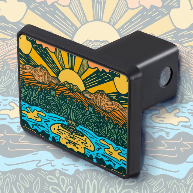 Sunrise Mountains and Lake Hitch Cover (Creator Uploaded)