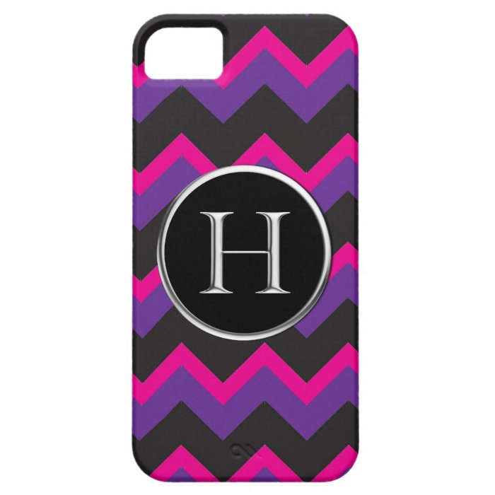 Sunrise Mountains Chevron H Silver Caslon Monogram iPhone 5 Covers