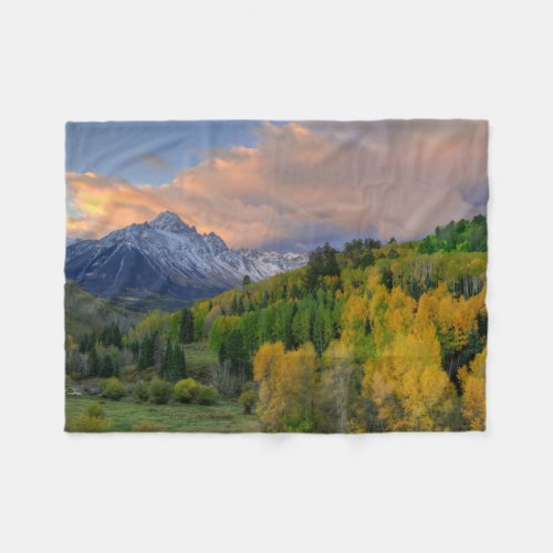 Sunrise Mt Sneffels Landscape Colorado Fleece Blanket