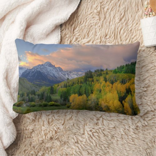 Sunrise Mt Sneffels Landscape Colorado Lumbar Pillow