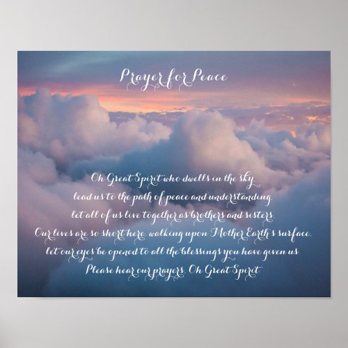 Sunrise Native American Prayer for Peace Poster