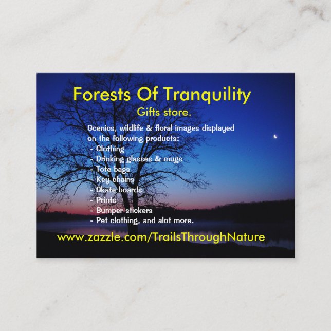 Sunrise Oak Tree Business card (Front)