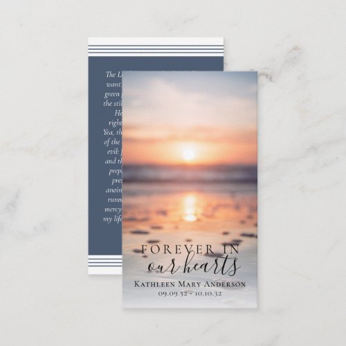 Sunrise Ocean Photo Memorial Prayer Card