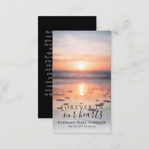 Sunrise Ocean Photo Memorial Prayer Card