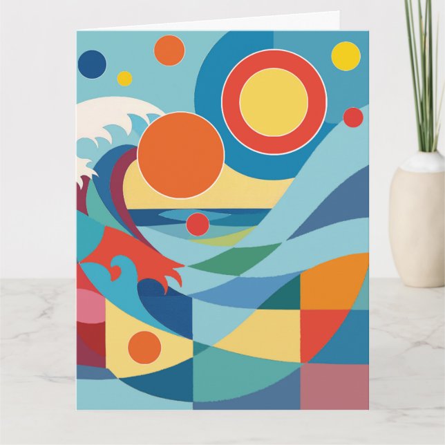 Sunrise Ocean Wave Birthday Card (Front)