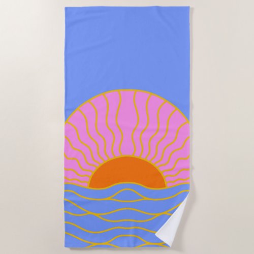 Sunrise Ocean Waves Beach Towel