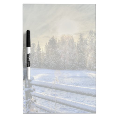 Sunrise on a Winter Pasture in Snow Dry_Erase Board