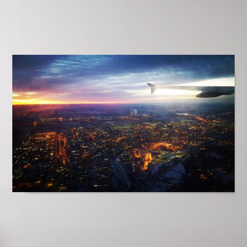 Sunrise on Airplane Poster