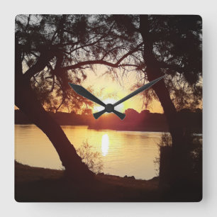 Sunrise on La Grande Motte - France Square Wall Clock