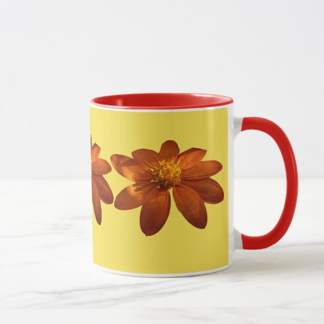 Sunrise on Mexican Sunflower Orange Floral Mug (Right)