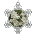 Sunrise on Mexican Sunflower Orange Floral Snowflake Pewter Christmas Ornament