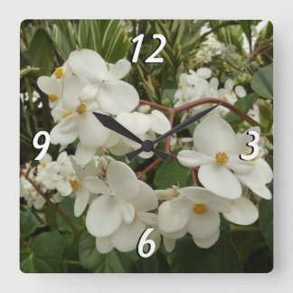 Sunrise on Mexican Sunflower Orange Floral Square Wall Clock